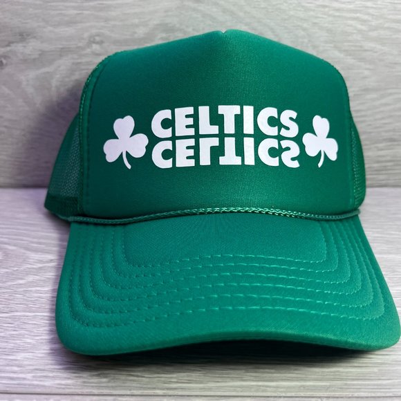 NEW VINTAGE STYLE BOSTON CELTICS CLOVER KELLY GREEN TRUCKER HAT CAP ADULT S… - Picture 2 of 3
